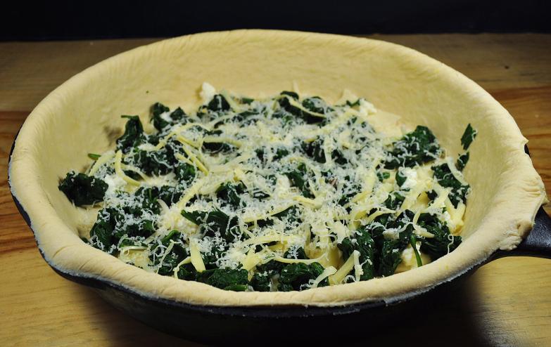 Deep Dish Spinach and Ricotta Pizza